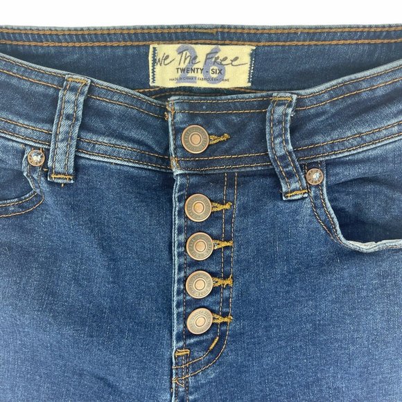 We The Free People Womens Jrs Size‎ 26 Bootcut Jeans Button Fly Stretch Denim - Picture 3 of 9